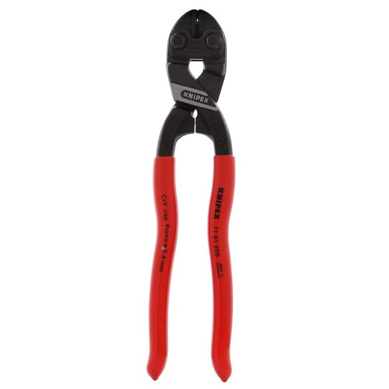 KNIPEX 8 pulgadas Cortador de pernos compacto de palanca de acción Cobolt, acero forjado 64 HRC - 71 01 200