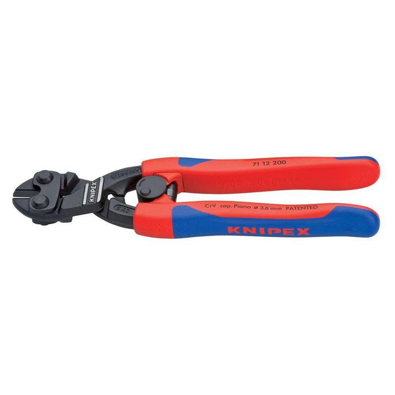 Cortador de pernos compacto de acción de palanca KNIPEX de 8 pulgadas con agarre cómodo - 71 12 200