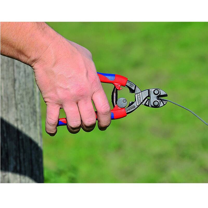 Cortador de pernos compacto de acción de palanca KNIPEX de 8 pulgadas con agarre cómodo - 71 12 200