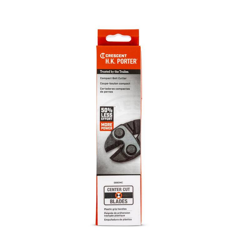 Cortador de pernos compacto de corte central Crescent H.K. Porter de 8.5 pulgadas con capacidad máxima de corte de 1/4 de pulgada - 0890MC