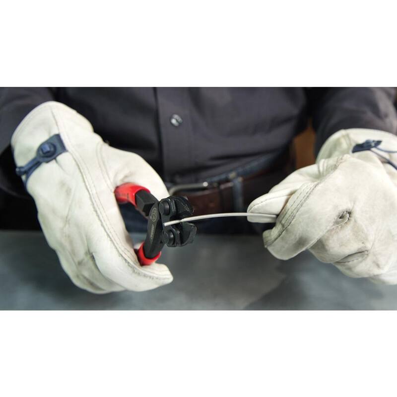 Cortador de pernos compacto Crescent H.K. Porter de 8.5 pulgadas con corte central y retorno de resorte con capacidad de corte máximo de 1/4 de pulgada - 0890SMC