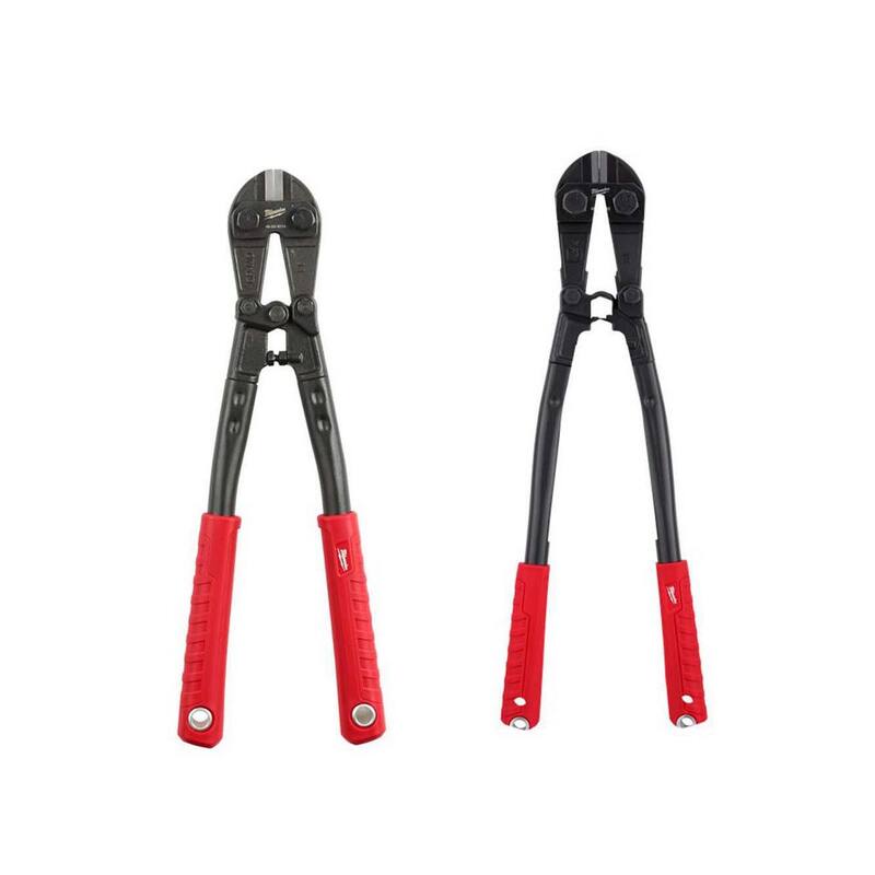Cortador de pernos Milwaukee de 14 pulgadas con capacidad máxima de corte de 5/16 de pulgada y cortador de pernos de 18 pulgadas con capacidad máxima de corte de 3/8 de pulgada - 48-22-4014-48-22-4018.