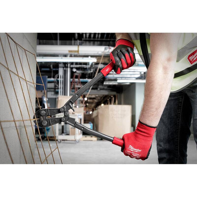 Cortador de pernos Milwaukee de 18 pulgadas con capacidad máxima de corte de 3/8 de pulgada y pelacables de 7 pulgadas - 48-22-4018-48-22-6109