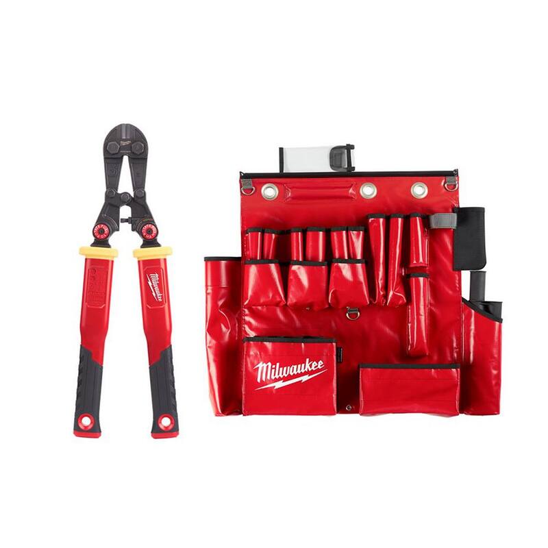 Delantal de herramientas aéreas para linieros de Milwaukee con cortador de pernos de fibra de vidrio de 18 pulgadas con mangos rotativos PIVOTMOVE (2 piezas) - 48-22-4218-48-22-8290