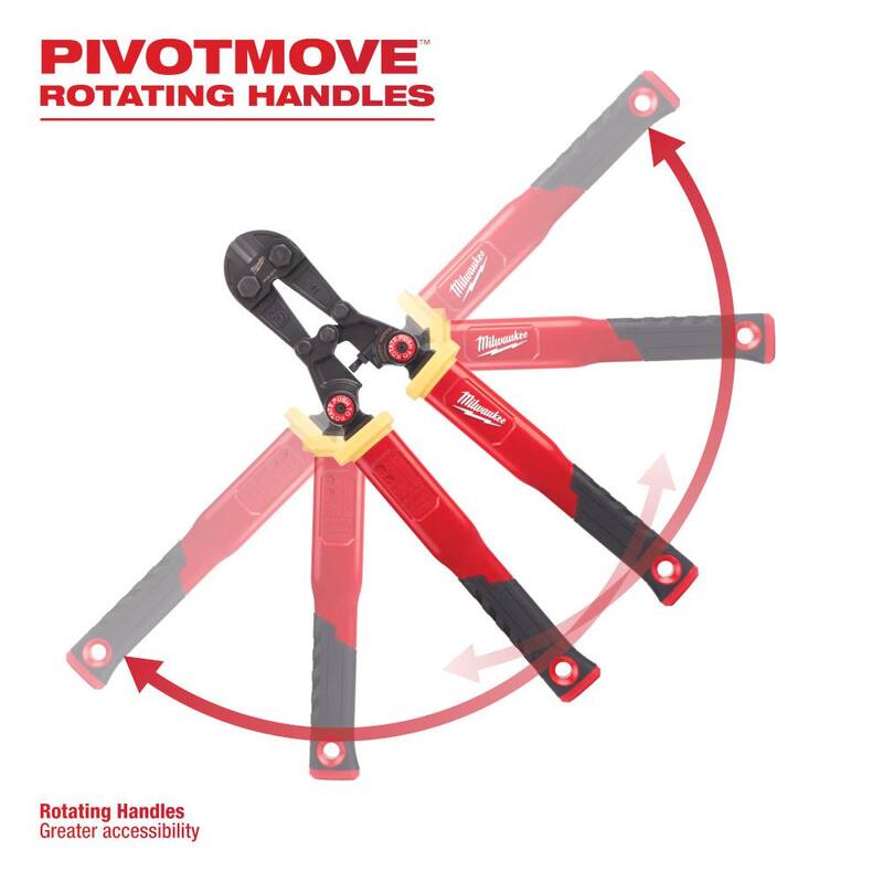Delantal de herramientas aéreas para linieros de Milwaukee con cortador de pernos de fibra de vidrio de 18 pulgadas con mangos rotativos PIVOTMOVE (2 piezas) - 48-22-4218-48-22-8290