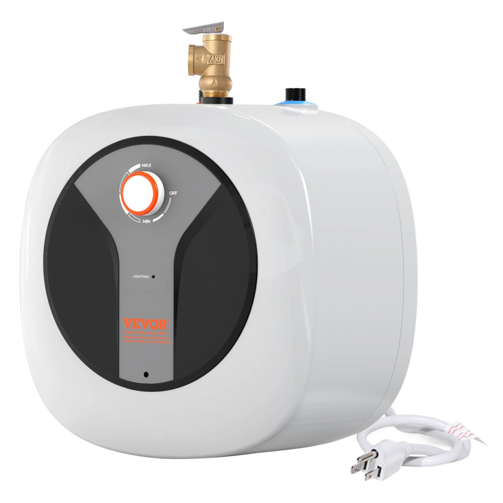 VEVOR Electric Mini-Tank Water Heater 8-Gallon Tank, 1440W Hot Water Boiler Storage, Safety Temperature Pressure Valve Easy Install, for Kichen Bathroom Restaurant, Shelf Wall Floor Mounted - CSSCB8GALYYT4WS9VV1