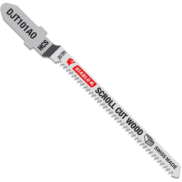 Diablo 3-1/4 in. High Carbon Steel T-Shank Scroll Cut Jig Saw Blade 20 TPI 5 pk - DJT101AO5