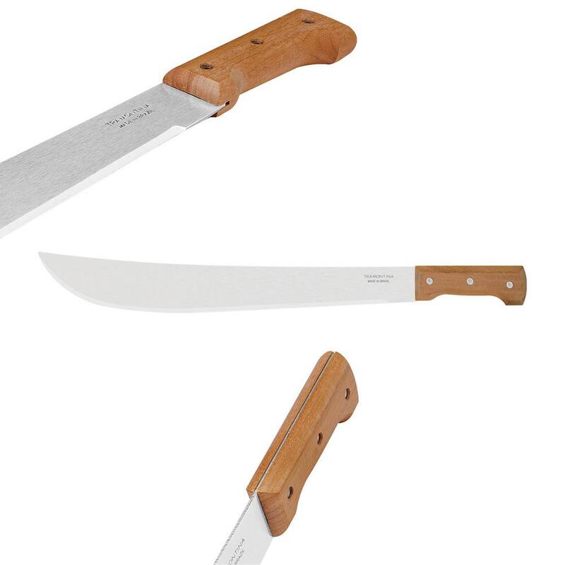 Machete Tramontina de 18 pulgadas con hoja de Acero al Carbono y mango de madera con funda de nylon - 26621/218.