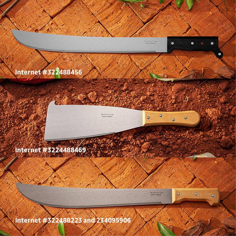 Machete Tramontina de 18 pulgadas con hoja de Acero al Carbono y mango de madera con funda de nylon - 26621/218.