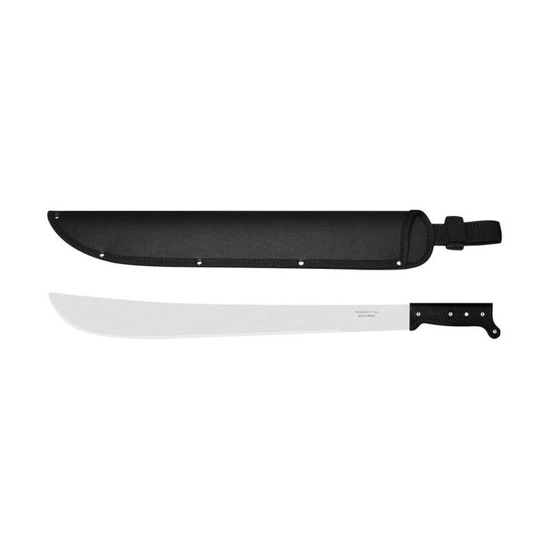 Machete Tramontina de 22 pulgadas con hoja de acero al carbono y mango de polipropileno negro con funda de nailon - 26616/222