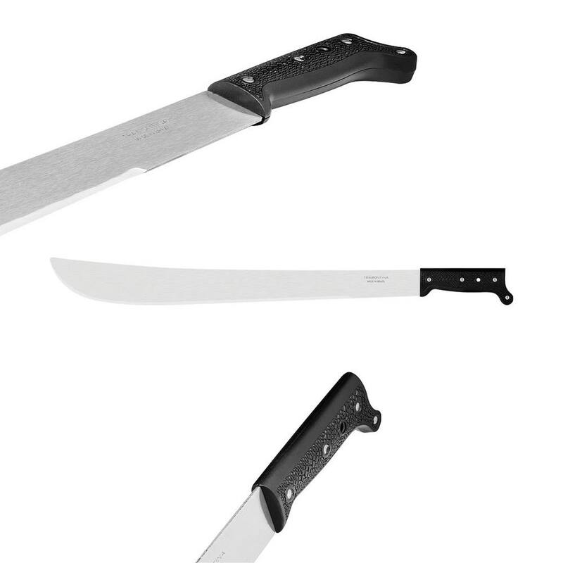 Machete Tramontina de 22 pulgadas con hoja de acero al carbono y mango de polipropileno negro con funda de nailon - 26616/222