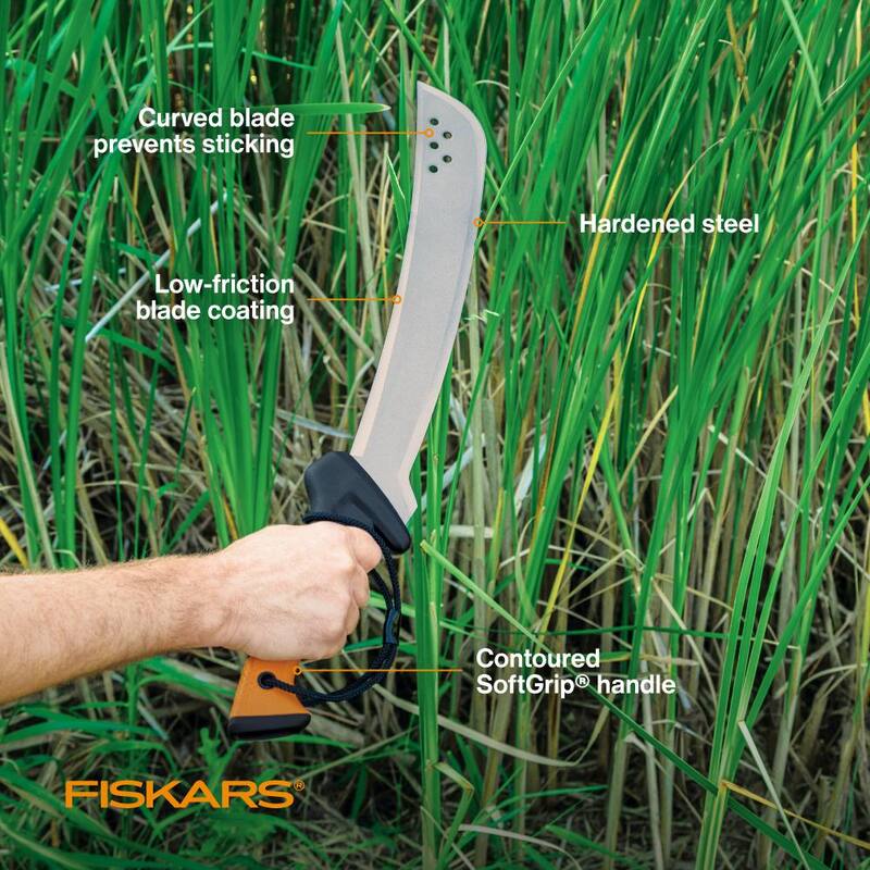 Cuchillo de machete desmalezador con hoja de acero de 15 pulgadas y funda - para cortar maleza, jardinería, paisajismo y bushcraft - 385091-1009