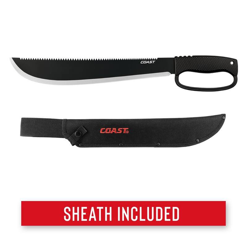 Machete de acero inoxidable Full-Tang de 14 pulgadas Coast F1400 con funda de nylon - 21629