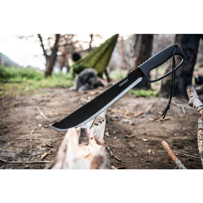 Machete de acero inoxidable Full-Tang de 14 pulgadas Coast F1400 con funda de nylon - 21629