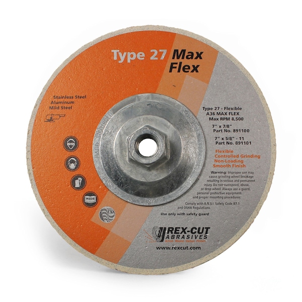 Disco de desbaste Rex Cut Max Flex de 7 x 5/8-11 T27 Ma - 891102