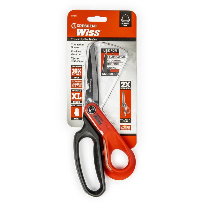 Tijeras para comerciantes pesadas de 10 pulgadas con recubrimiento de titanio marca Crescent Wiss - CW10TM