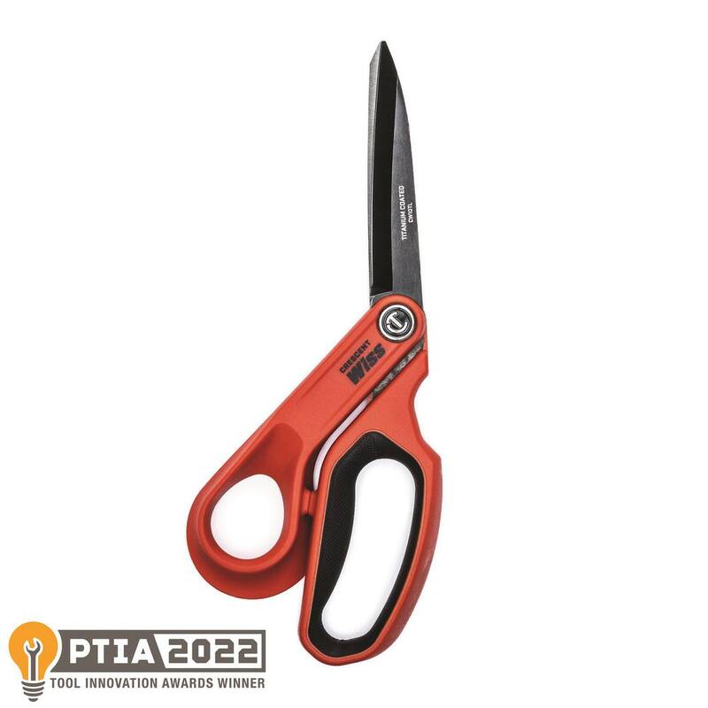 Tijeras para trabajadores zurdos Crescent Wiss de 10 pulgadas con recubrimiento de titanio y mango offset - CW10TL