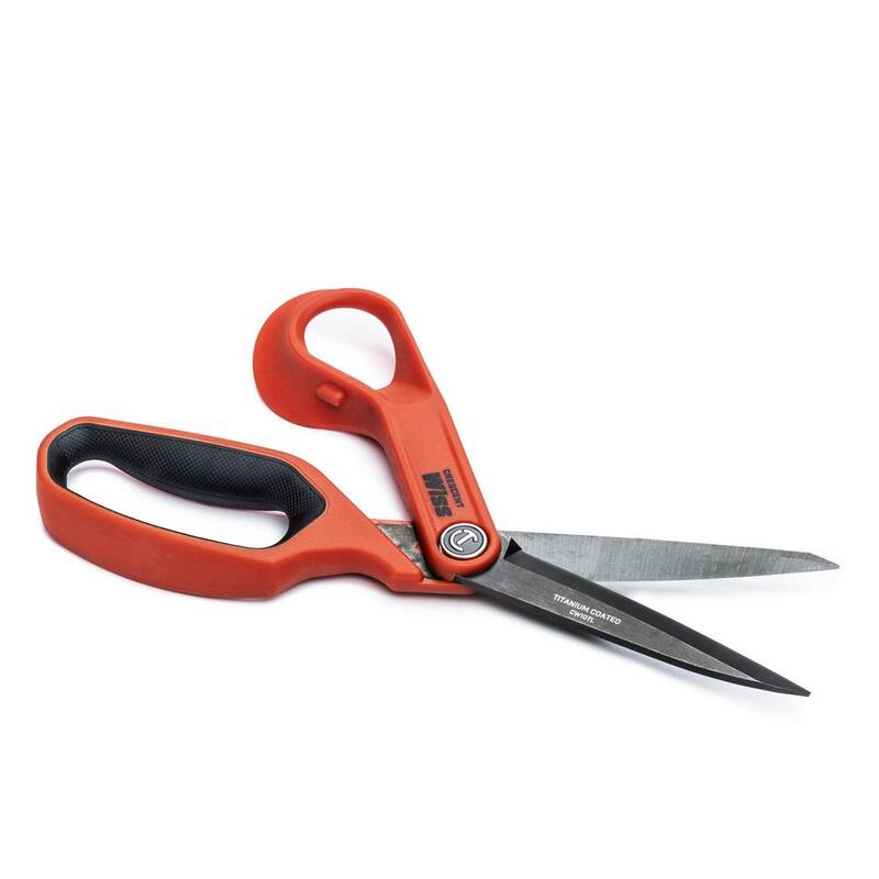 Tijeras para trabajadores zurdos Crescent Wiss de 10 pulgadas con recubrimiento de titanio y mango offset - CW10TL
