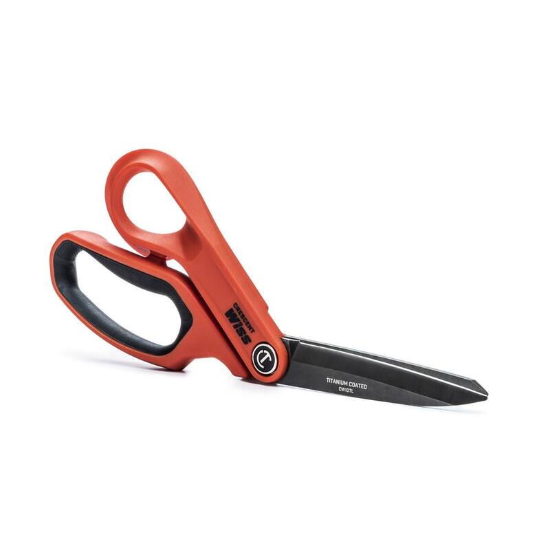 Tijeras para trabajadores zurdos Crescent Wiss de 10 pulgadas con recubrimiento de titanio y mango offset - CW10TL