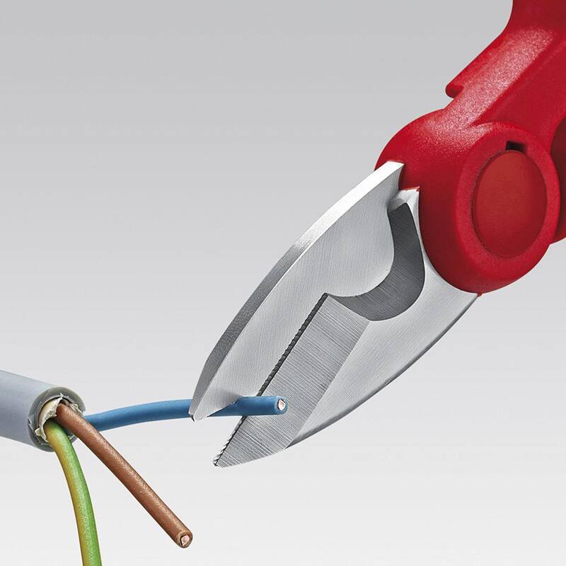 Tijeras de electricista KNIPEX de 6-1/4 pulgadas con agarre cómodo y funda - 95 05 155 SBA