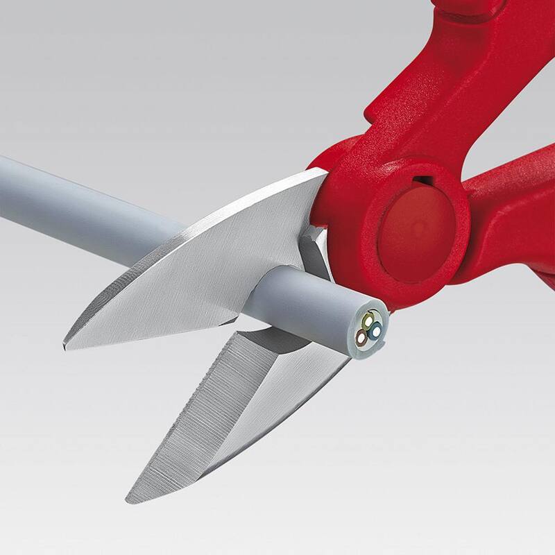 Tijeras de electricista KNIPEX de 6-1/4 pulgadas con agarre cómodo y funda - 95 05 155 SBA
