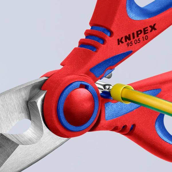 Tijeras de electricista KNIPEX con área de engarce para terminales - 95 05 10 SBA