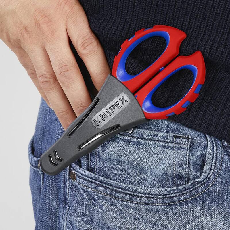Tijeras de electricista KNIPEX con área de engarce para terminales - 95 05 10 SBA