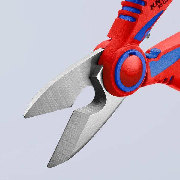 Tijeras de electricista KNIPEX con área de engarce para terminales - 95 05 10 SBA