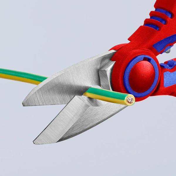 Tijeras de electricista KNIPEX con área de engarce para terminales - 95 05 10 SBA