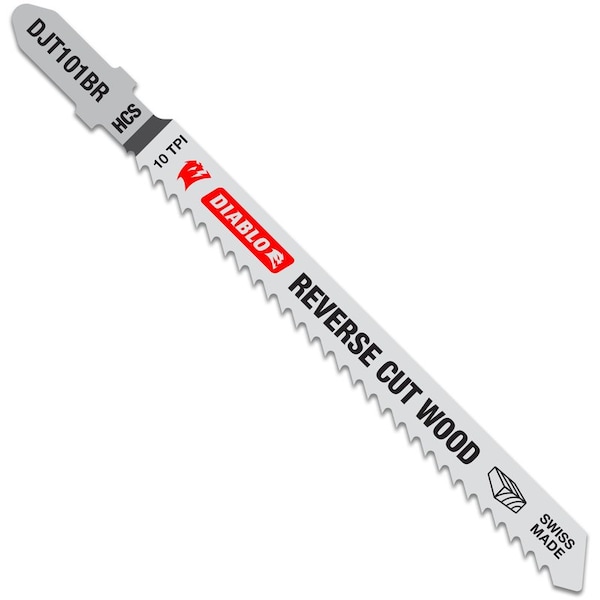 Diablo 4 in. High Carbon Steel T-Shank Reverse Cut Jig Saw Blade 10 TPI 5 pk - DJT101BR5