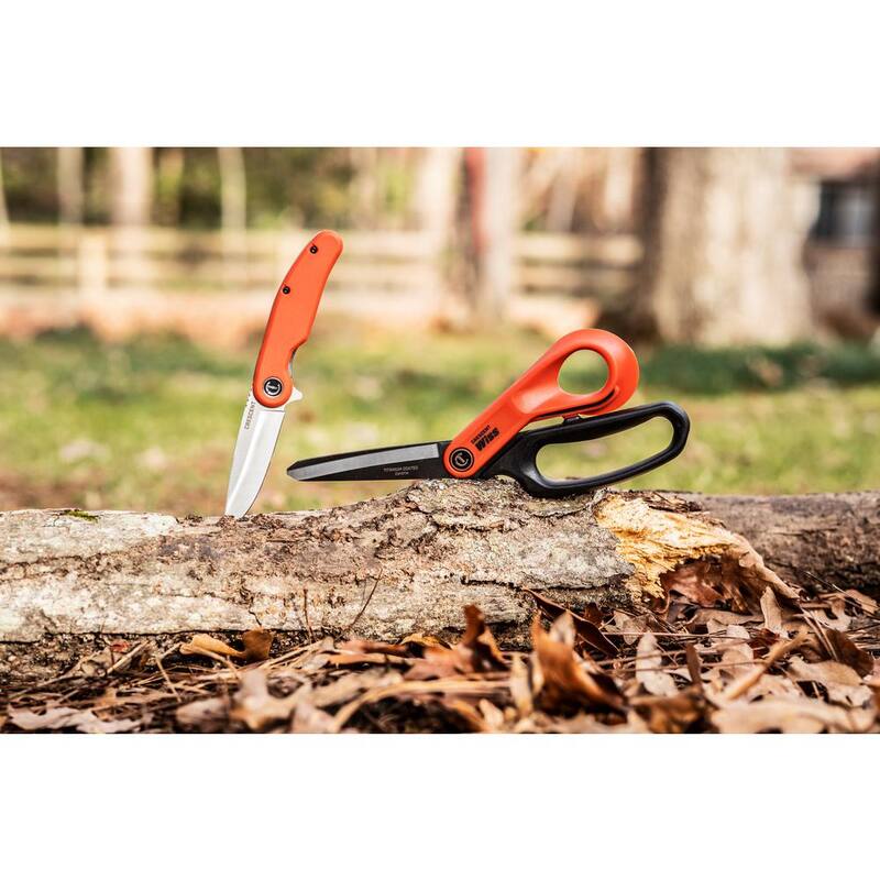 Conjunto de Tijeras de Trabajo Pesado Crescent Wiss de 10 pulgadas con Recubrimiento de Titanio y Cuchillo de Bolsillo de Punta de Gota de Acero de 3.25 pulgadas (2 piezas) - CW10TM325CR.