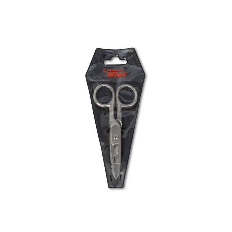 Tijeras para electricista Crescent Wiss de 5-1/4 pulgadas con hoja inferior dentada y estuche - 175E5V