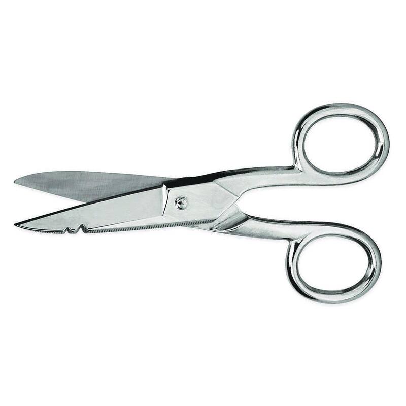 Tijeras para electricista Crescent Wiss de 5-1/4 pulgadas con hoja inferior dentada y estuche - 175E5V