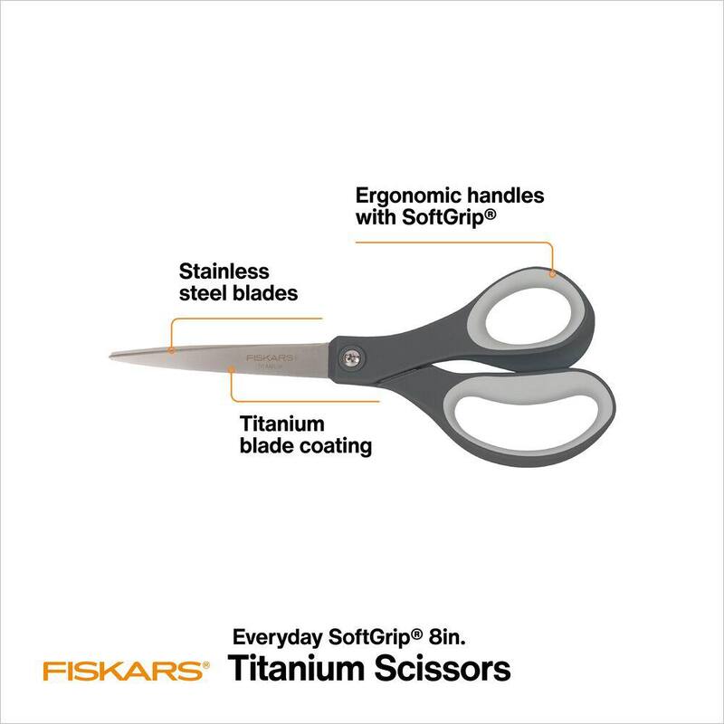 Tijeras Fiskars Everyday de 8 pulgadas con recubrimiento de titanio antiadherente y SoftGrip - 1067268