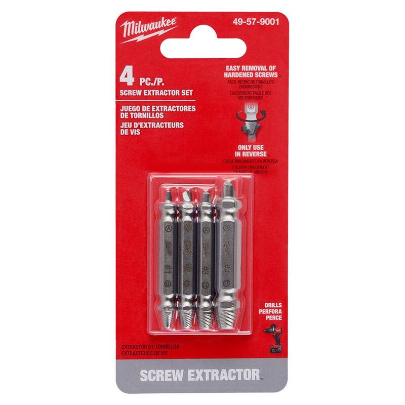 Juego de Extractores de Tornillos de Acero Milwaukee M2 (4 Piezas) - 49-57-9001
