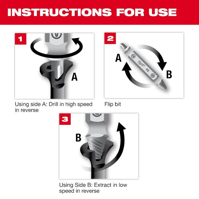 Juego de Extractores de Tornillos de Acero Milwaukee M2 (4 Piezas) - 49-57-9001