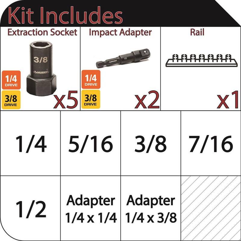 Set de extracción dual Husky SAE (7 piezas) - HXTRAC7PCSAE