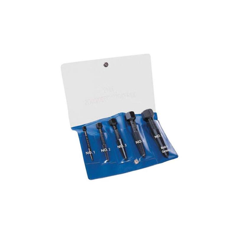 Extrator de tornillos de doble filo Rennsteig, juego de 5 piezas (tamaño 1-5 en estuche) - 9R 471 900 3