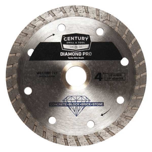 Century Drill & Tool Diamond Saw Blade, 4 in., Turbo Rim - 75450