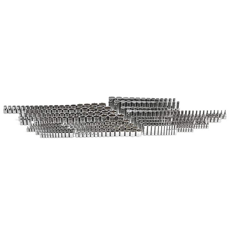 Estuche de herramientas maestras Husky de 1/4, 3/8 y 1/2 pulgadas con enchufes de impacto (713 piezas) - H713MTSPOIMPCMB
