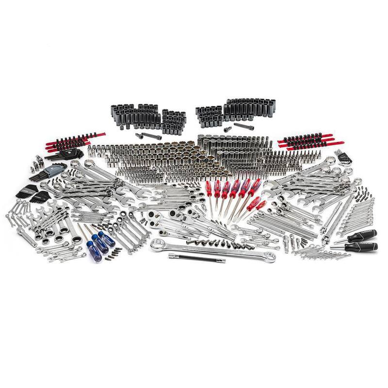 Estuche de herramientas maestras Husky de 1/4, 3/8 y 1/2 pulgadas con enchufes de impacto (713 piezas) - H713MTSPOIMPCMB
