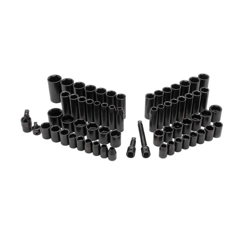 Estuche de herramientas maestras Husky de 1/4, 3/8 y 1/2 pulgadas con enchufes de impacto (713 piezas) - H713MTSPOIMPCMB