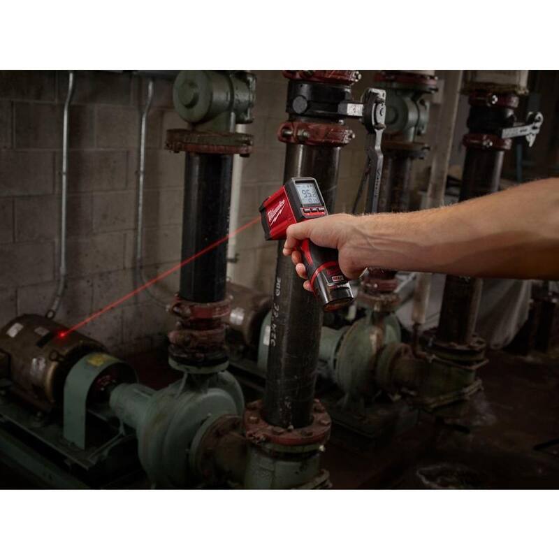 Pistola de temperatura láser de iones de litio Milwaukee M12 Infrarrojos de 12:1 Termómetro (NIST) (Herramienta solamente) - 2278-20