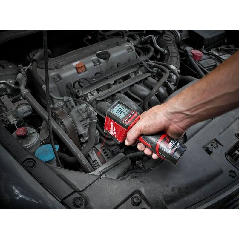 Pistola de temperatura láser de iones de litio Milwaukee M12 Infrarrojos de 12:1 Termómetro (NIST) (Herramienta solamente) - 2278-20