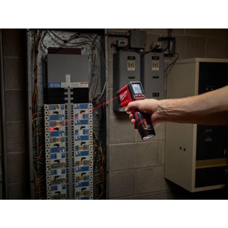 Pistola de temperatura láser de iones de litio Milwaukee M12 Infrarrojos de 12:1 Termómetro (NIST) (Herramienta solamente) - 2278-20