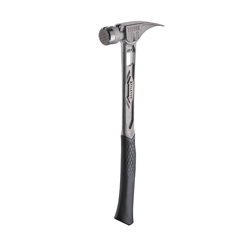 Martillo Stiletto de 15 oz. TiBone con cara estriada y mango curvo - TIB15MC