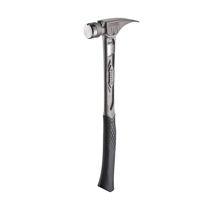 Martillo Stiletto de 15 oz. TiBone con cara lisa y mango curvo - TIB15SC