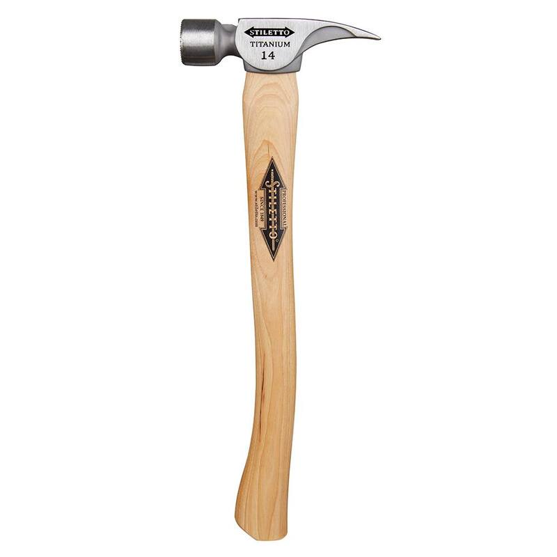 Martillo de Titanio de 14 oz. con cabeza estriada y mango de fresno curvado de 18 in. - TI14MC.