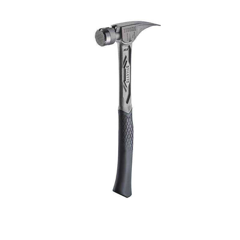 Martillo Stiletto de 14 oz. TiBone con cara molida y mango curvado - TIB14RMC