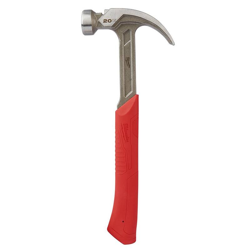 Martillo de garra curva de 20 oz con cara lisa - 48-22-9080 de Milwaukee
